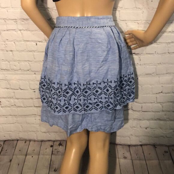 Anthropologie Odille Alpine Dream Skirt Blue Chambray Small - Picture 7 of 8
